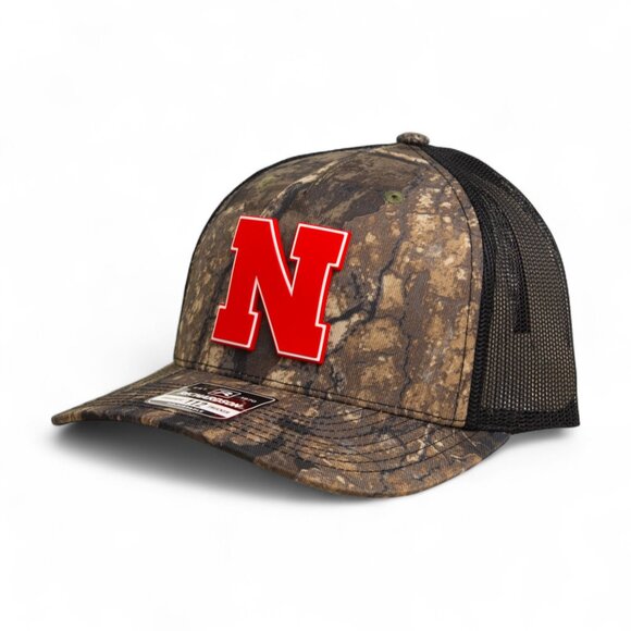 Nebraska Cornhuskers Scarlet 3D Snapback Trucker Hat- Realtree Timber/ Black - Picture 1 of 3